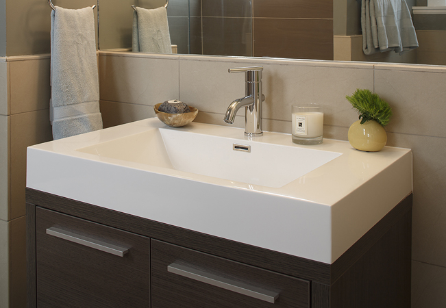 Cole Valley, Cole St., San Francisco Interior Design, Interior Architecture, contemporary bathroom, Guest bathroom, modern vanity, wa contemporary vanity, wainscoting, powder room, mosaic tile pattern, glass shower door, mirror wall