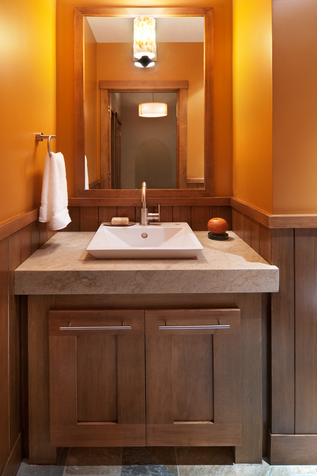 Lake Tahoe, San Francisco Interior Design, Interior Architecture, Cabin, modern cabin, contemporary kitchen, wood ceiling, open living, grand room, open loft, loft, contemporary Bathroom, master bathroom
