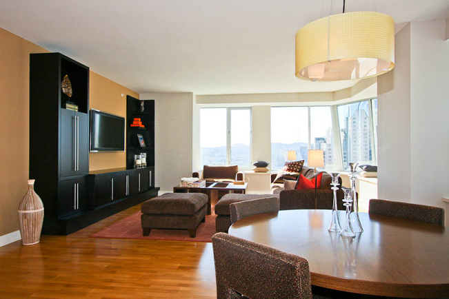 Dinning room, St. Regis, San Francisco, Hotel, High end interior design, custom built-in, plasma screen t.v., flat screen t.v.